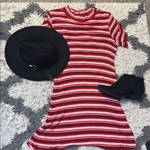 red, black, white t-shirt dress!
